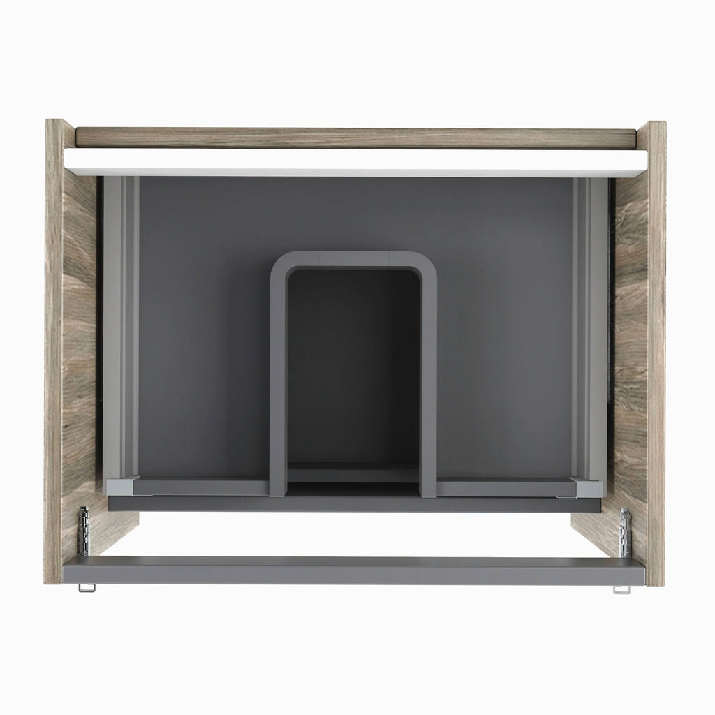 24 x 24 x 18 inch Oak Wood Bathroom Vanity Cabinet with Ceramic Top Sink I56128