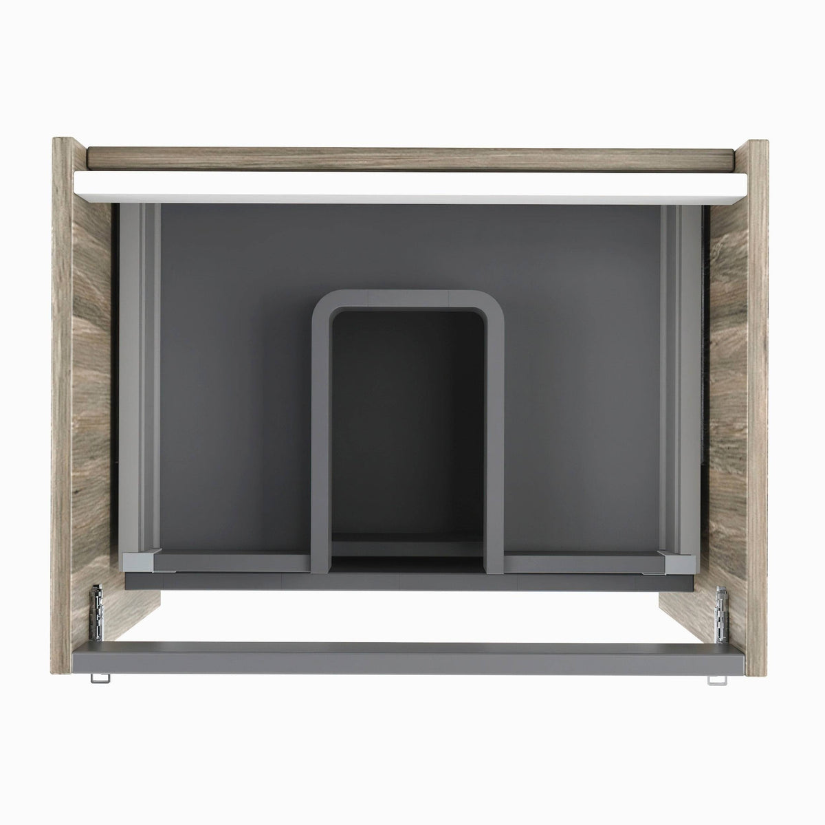 24 x 24 x 18 inch Oak Wood Bathroom Vanity Cabinet with Ceramic Top Sink I56128