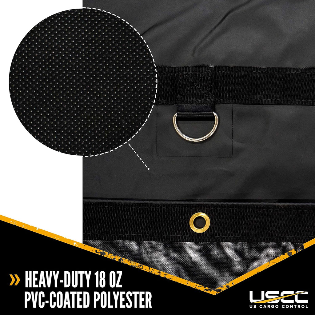 Heavy-Duty Smoke Tarp - 9.666 Feet Long x 10.75 Feet Wide - 18 Ounce PVC-Coated Polyester D38986