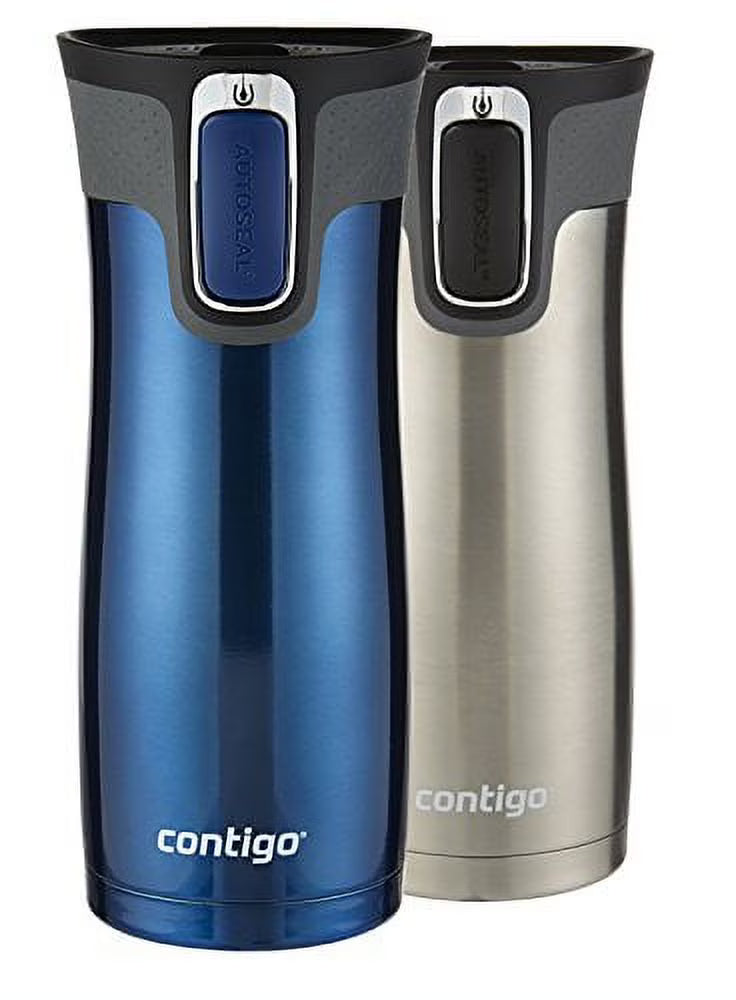 16 Oz Stainless Steel Travel Mug, 2-Pack V813