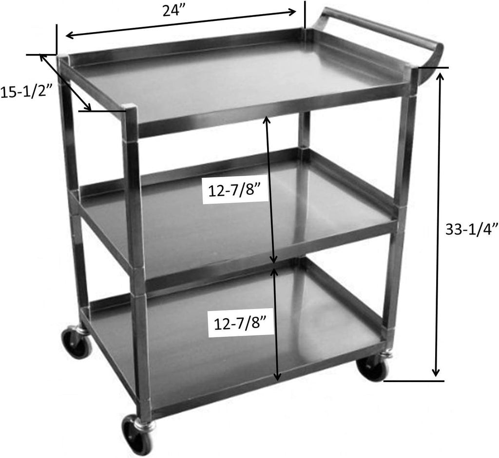 Stainless Steel Utility Cart with 5-Inch Swivel Casters Q3191