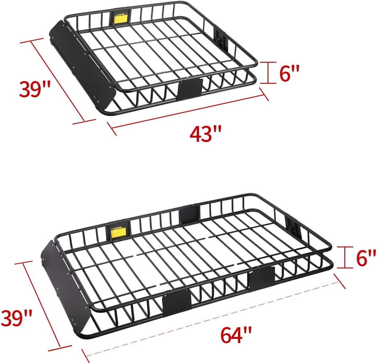 Roof Rack Cargo Basket Set with Cargo Net and Bungee Net R831728