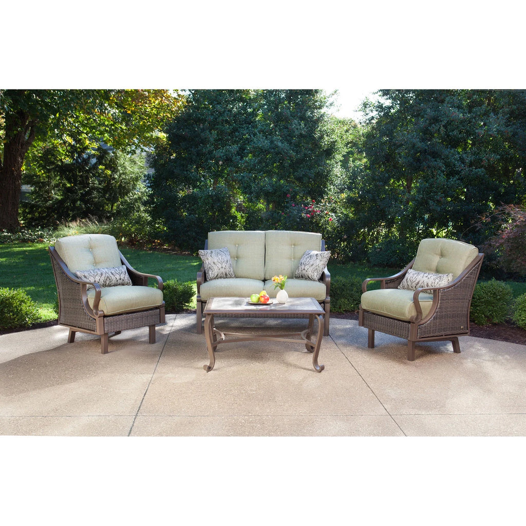 Vintage Meadow 4-Piece Wicker and Steel Conversation Set K54363