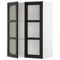 White Wall Cabinet with 2 Glass Doors T240304