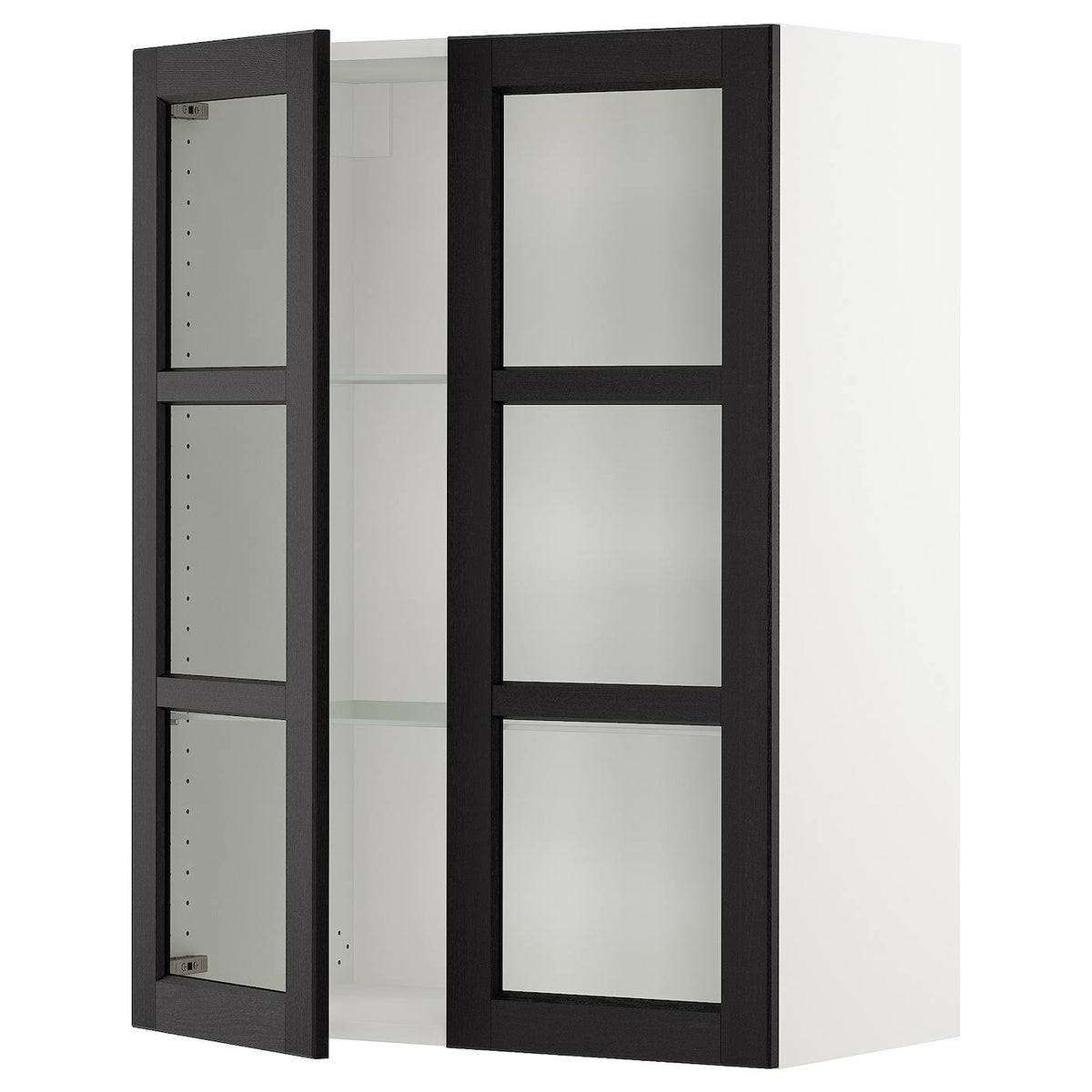 White Wall Cabinet with 2 Glass Doors T240304