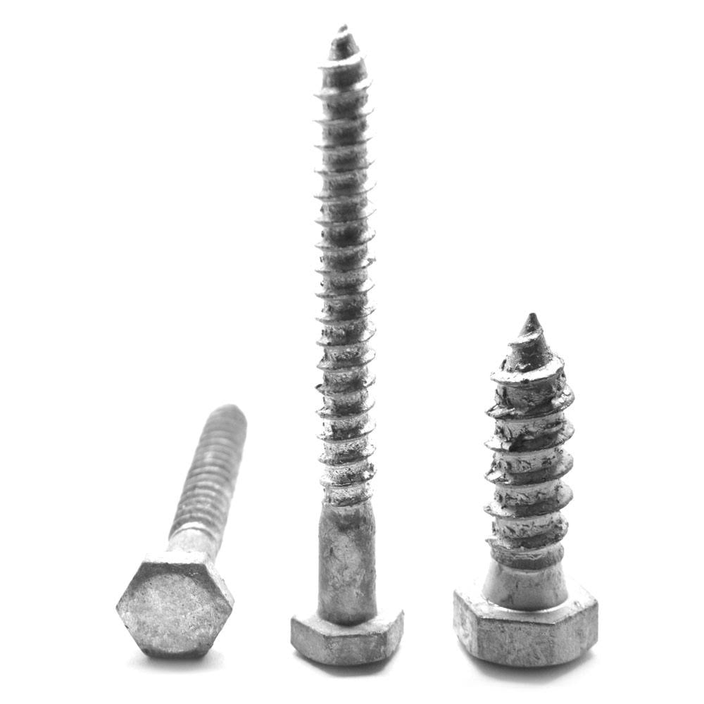 Hex Lag Screw Low Carbon Steel Hot Dip Galvanized Pk 500 E557626
