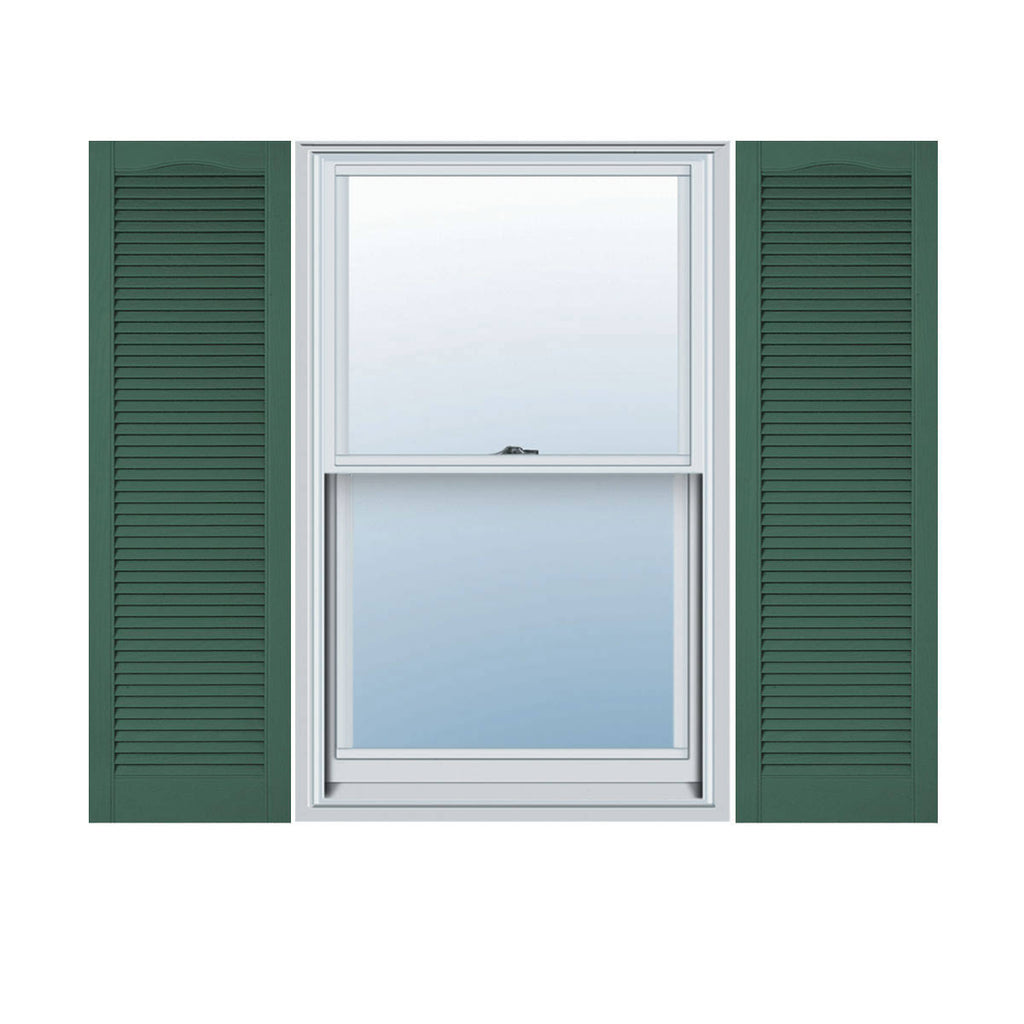 18 inchw x 59 inchh Vinyl Open Louver Shutters with Shutter-Loks, Forest Gre Q24599
