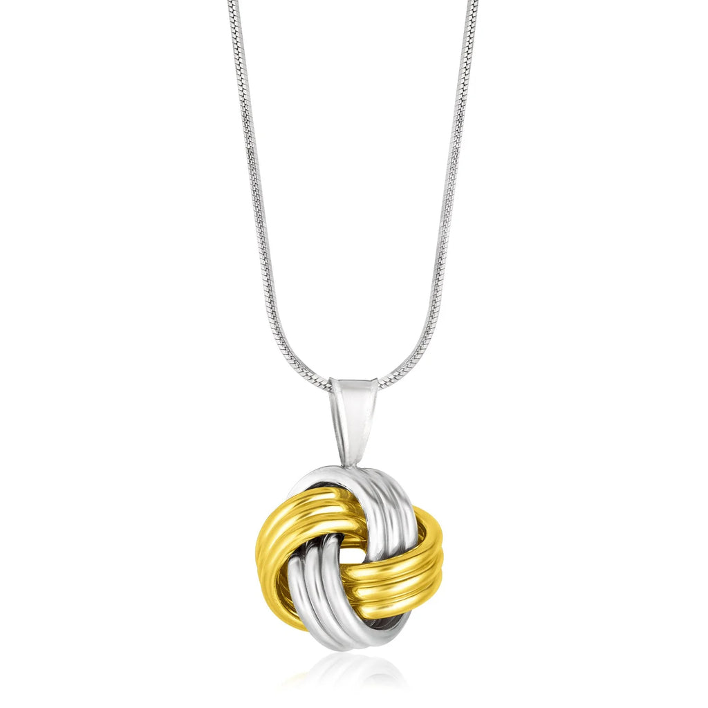 18 in 14k Yellow Gold & 925 Silver Love Knot Pendant N596766