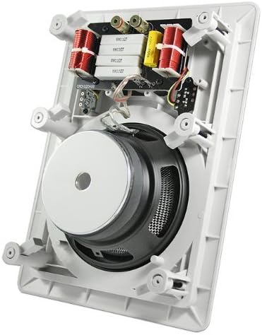 In Wall 8" Speakers Pair with Silk Dome Tweeter and Trimless Magnetic Grill S847648