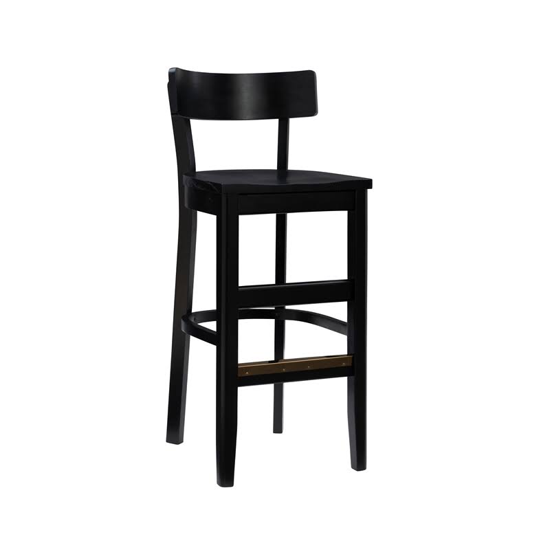 Solid Wood Set of Two Barstools in Black X47782