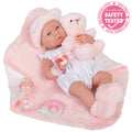 15 inch All-Vinyl Baby Doll In Pink And White With Deluxe Accessories B2322