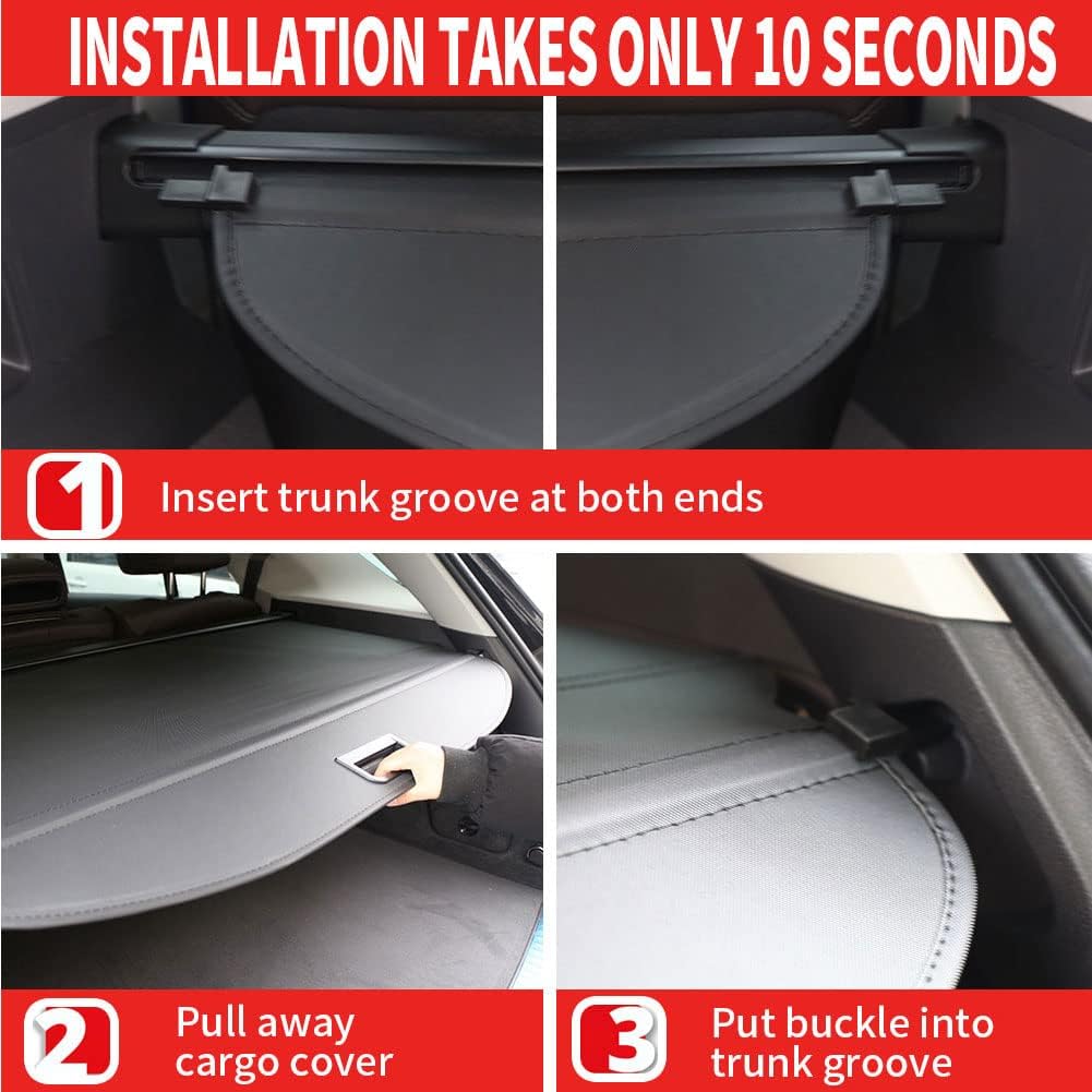 Black Retractable Cargo Trunk Cover Q130