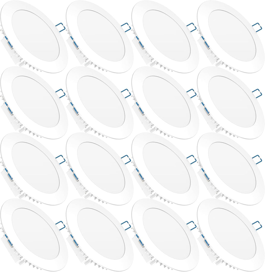 16 Pack 6 Inch Ultra Thin LED Recessed Ceiling Lights, 3000K Warm White, 14W, Dimmable G9680