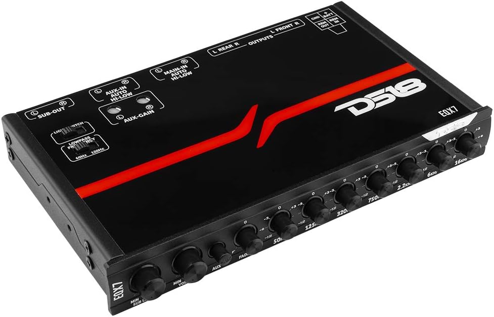 20 Band Pre-Amp Equalizer with 6 Channel Line Driver & Remote Subwoofer Control, RED J84494