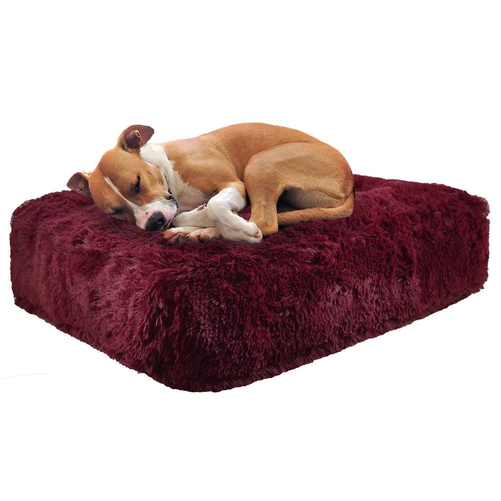 Rosewood Shag Faux Fur Rectangle Pet Bed, Small - 28 inch x 24 inch Y20828