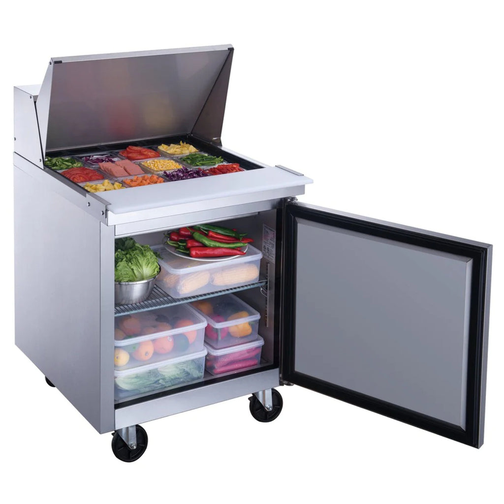 29 Megatop Refrigerated Sandwich Prep Table with 1 Door and 12 1/6 Pans M93606