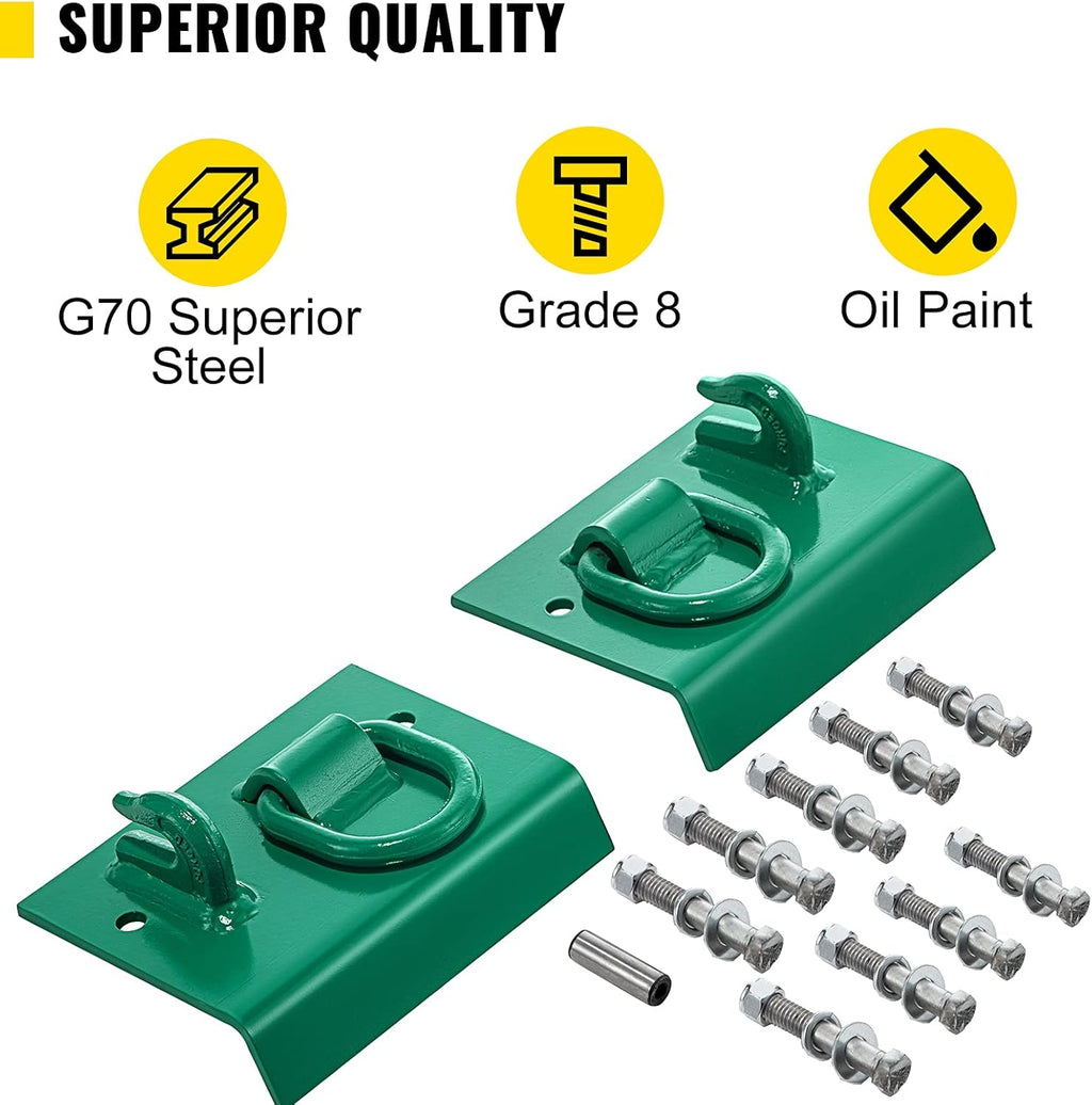 1/4" G70 Forged Bolt on Grab Hooks with 1/2" Shackles, Pack of 2 D37371