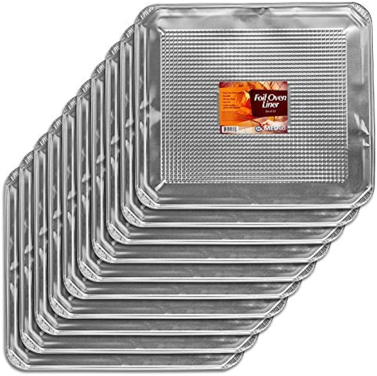 Silver Aluminum Foil Oven Liner Set of 10 Q32030