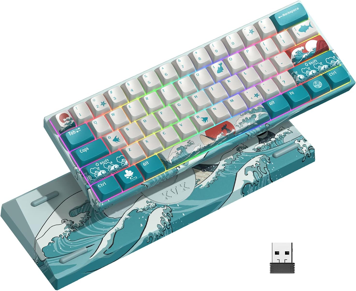 60% Wireless Mechanical Keyboard with RGB Backlit E876