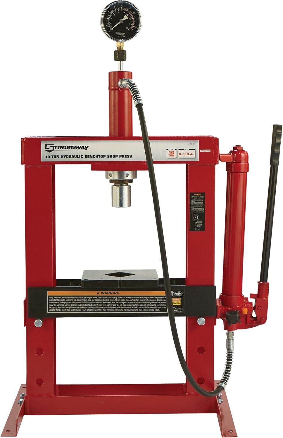 Benchtop 10-Ton Hydraulic Shop Press with Gauge T79771