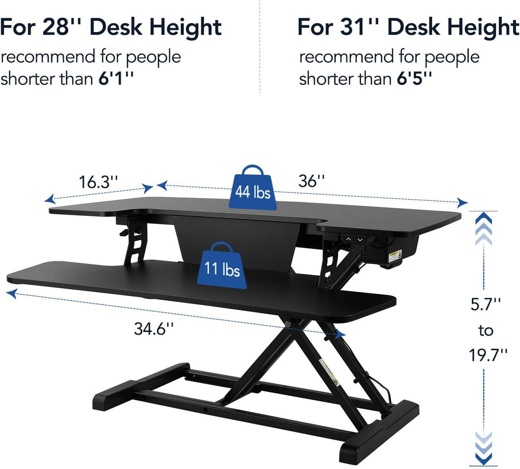 Black Electric Standing Desk Converter R771