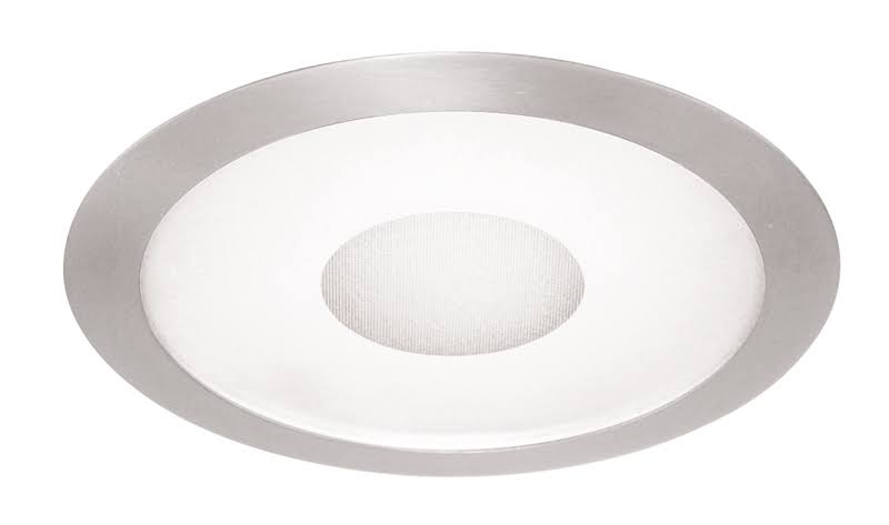 6-Inch Perimeter Frosted Lens with Clear Center, Satin Chrome Trim S3798