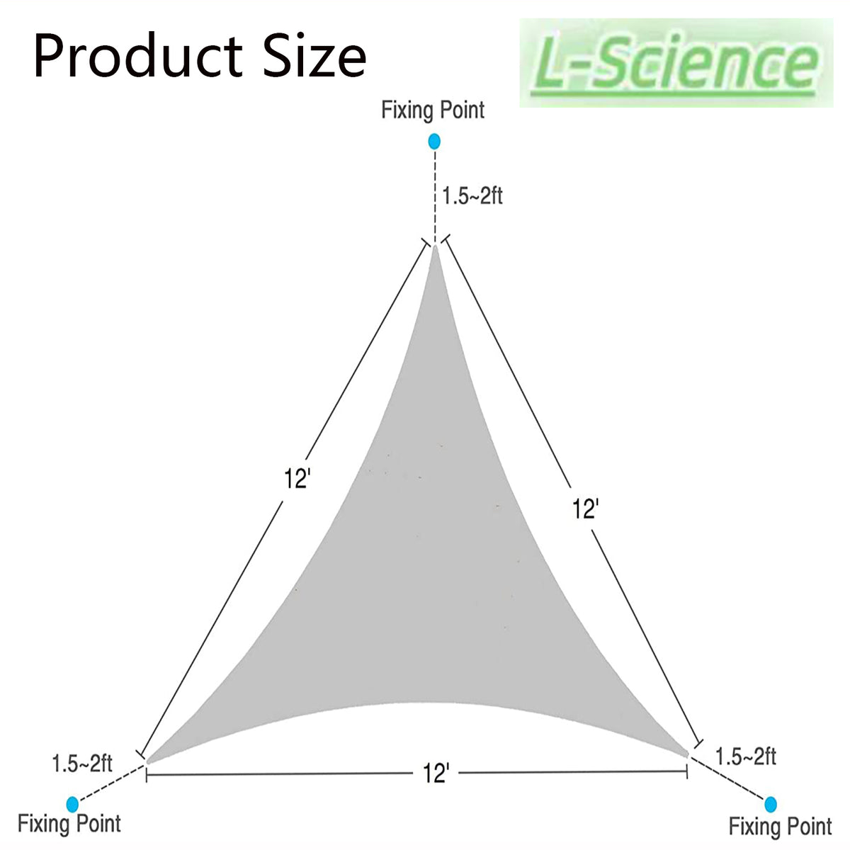 Sun Shade Sail Equilateral Triangle Patio Canopy O41217