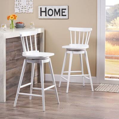 White 30x22 Swivel Bar Stool M227034