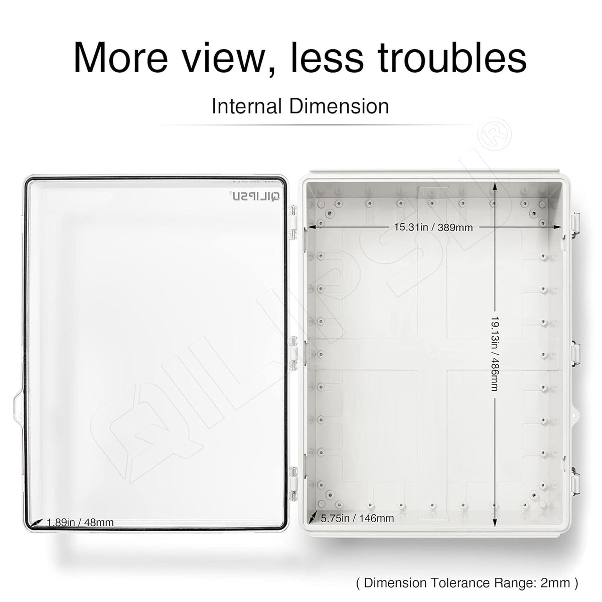 Clear Hinged Cover Junction Box with Mounting Plate, IP67 Waterproof ABS Plastic Grey U6795