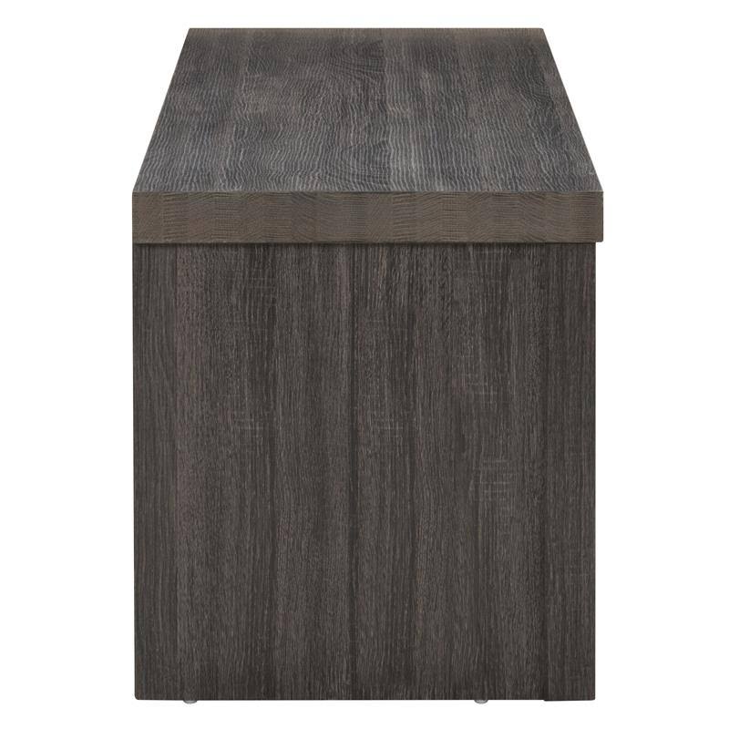 Distressed Carbon TV Bench in Gray C1186