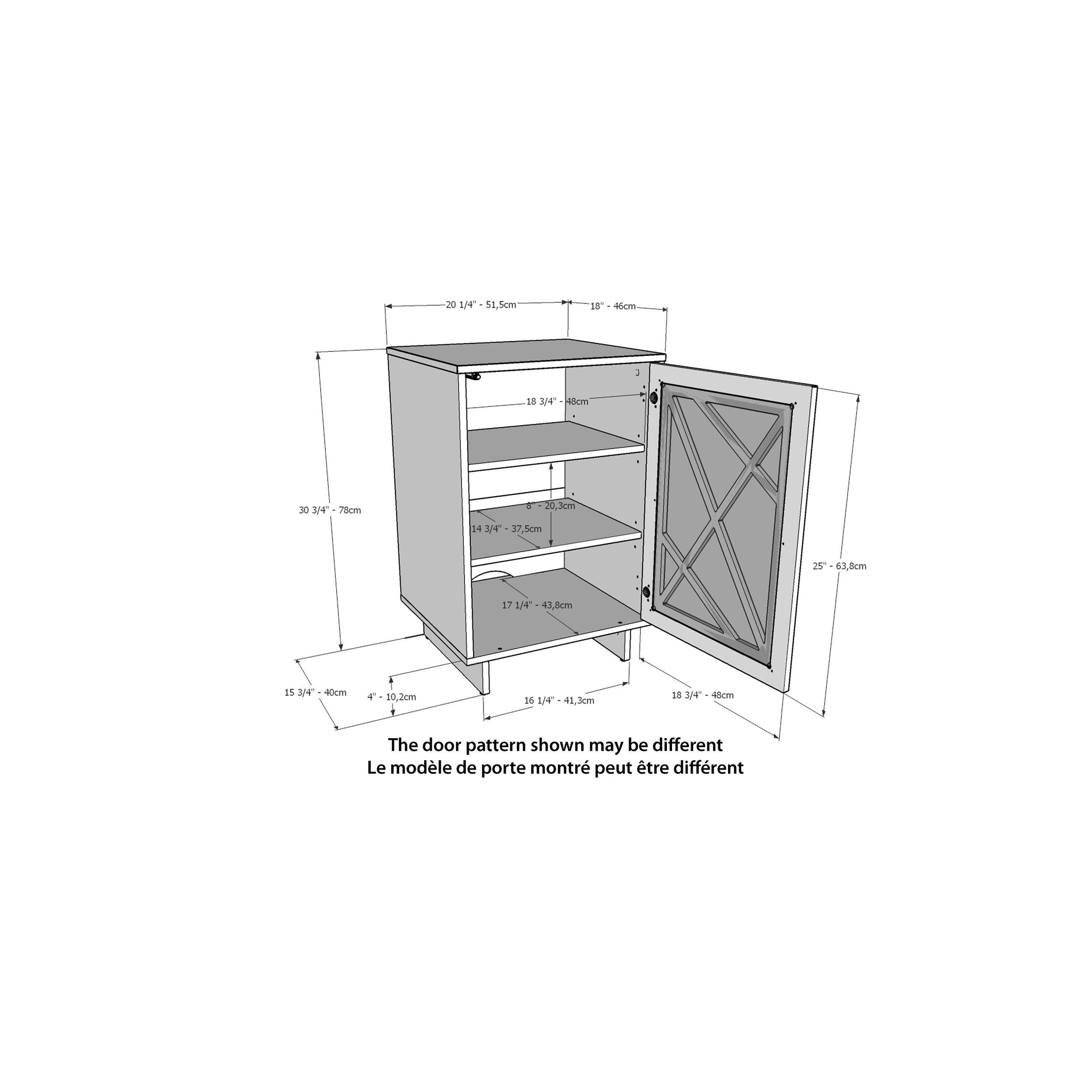 Black 1-Door Storage Cabinet U906365