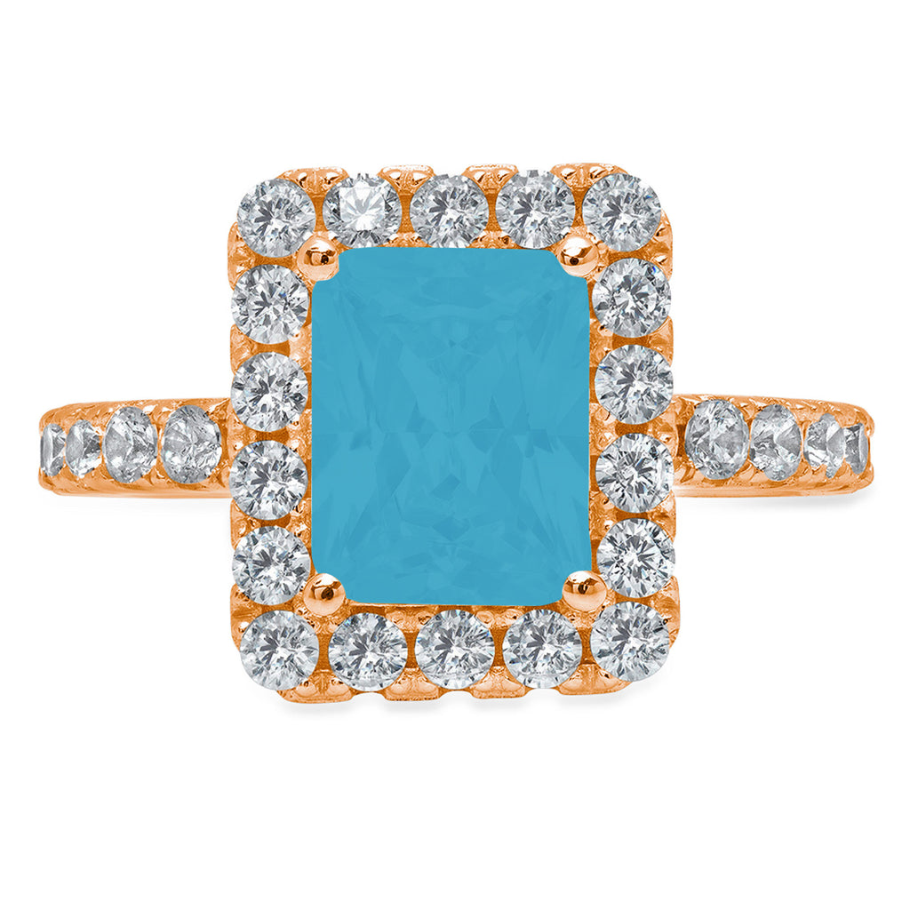 18K Rose Gold Simulated Diamond Ring R8722