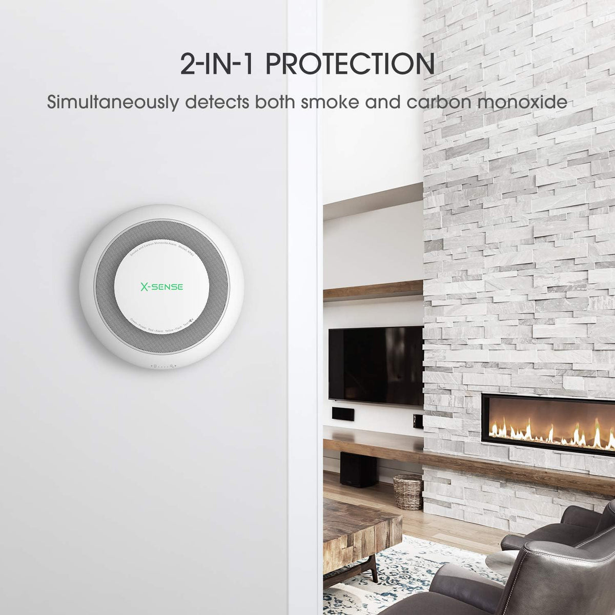 3-Pack Wireless Smoke Carbon Monoxide Detector Alarm Q369189