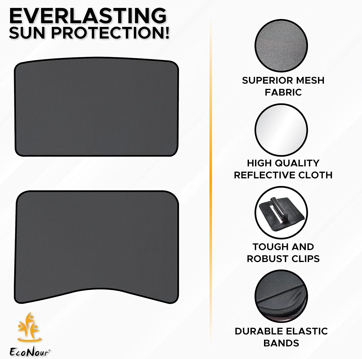 Foldable Sunroof Shade Cover with Heat Insulation Film, Pack of 2 X311