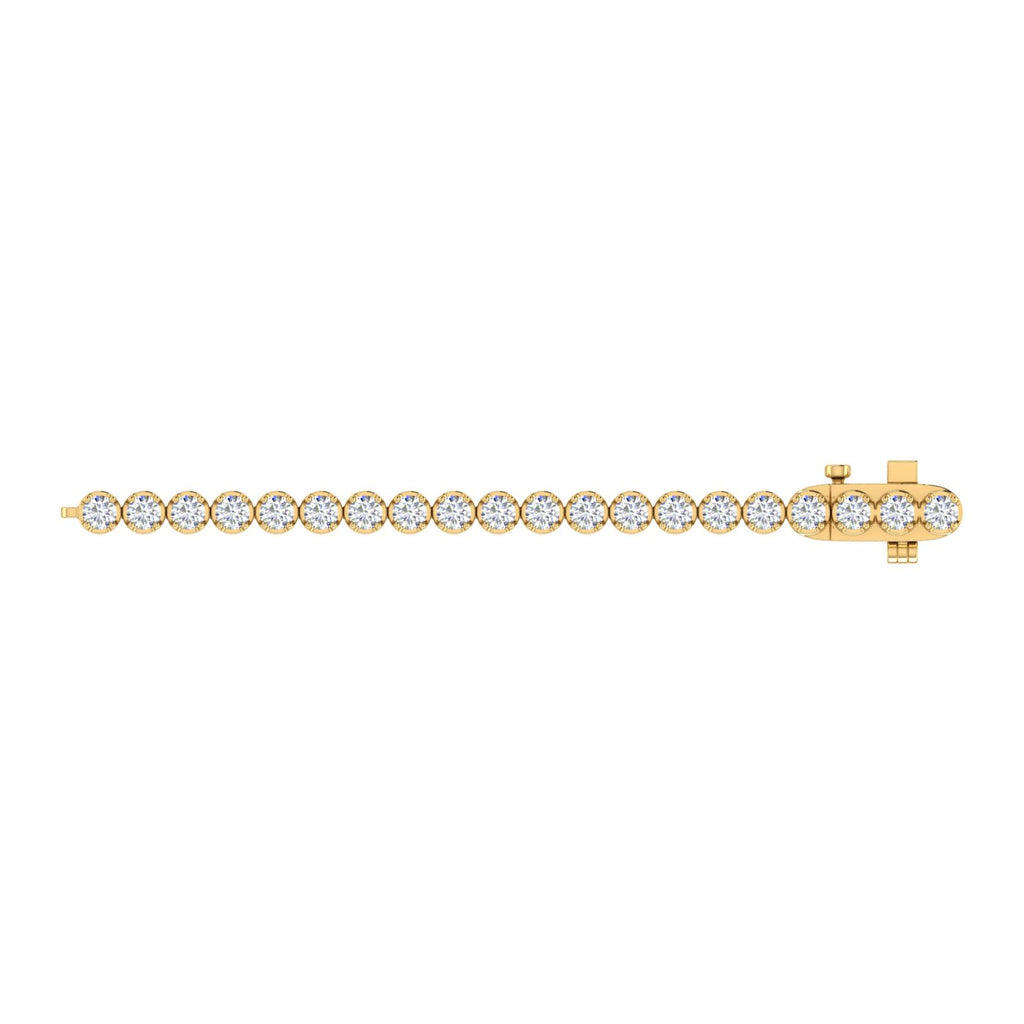 10K Yellow Gold Diamond Tennis Bracelet 7 Inch Q47807