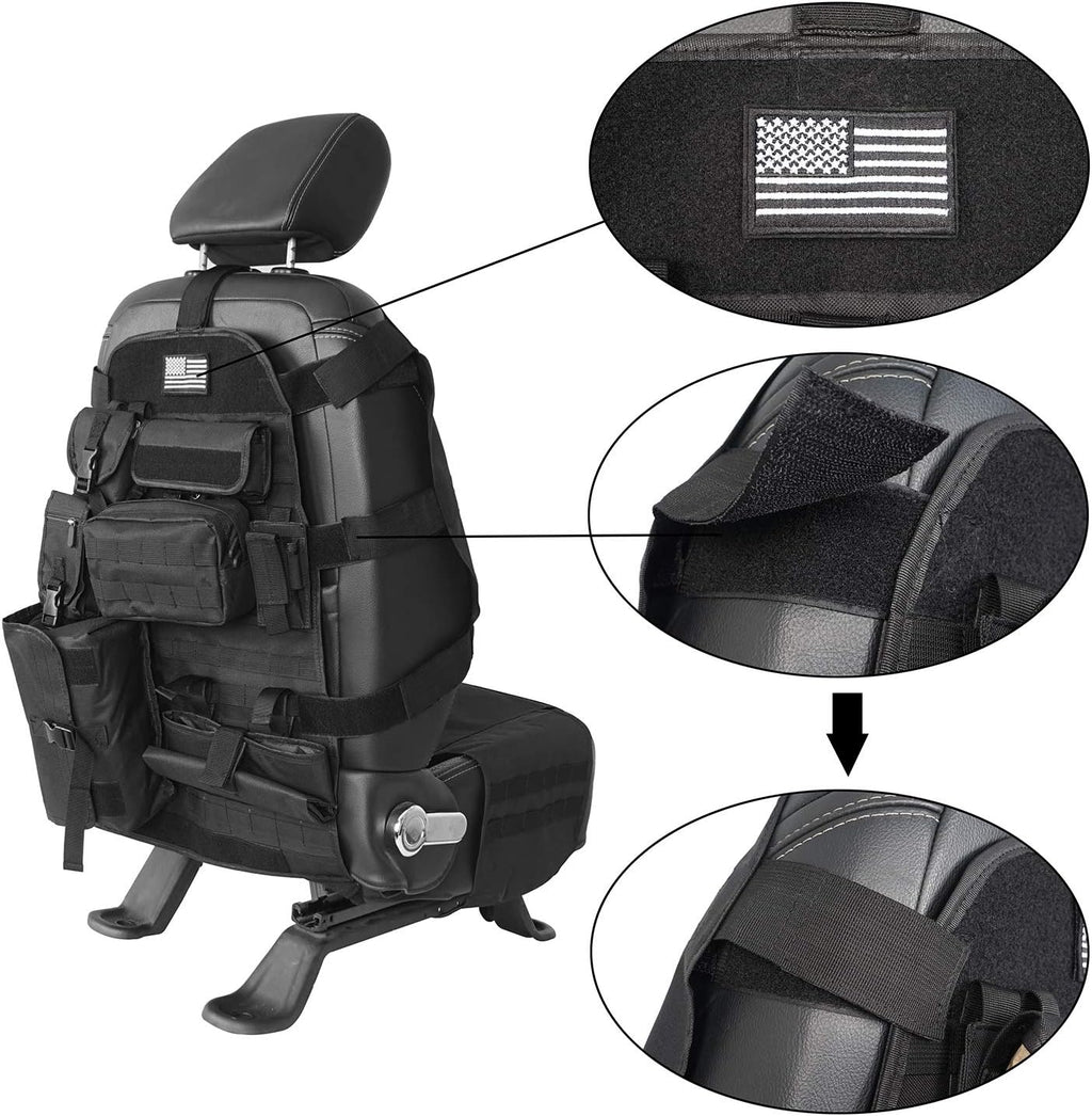 Tactical Seat Organizer with Storage Bag Multi Pocket Molle Pouch C4896