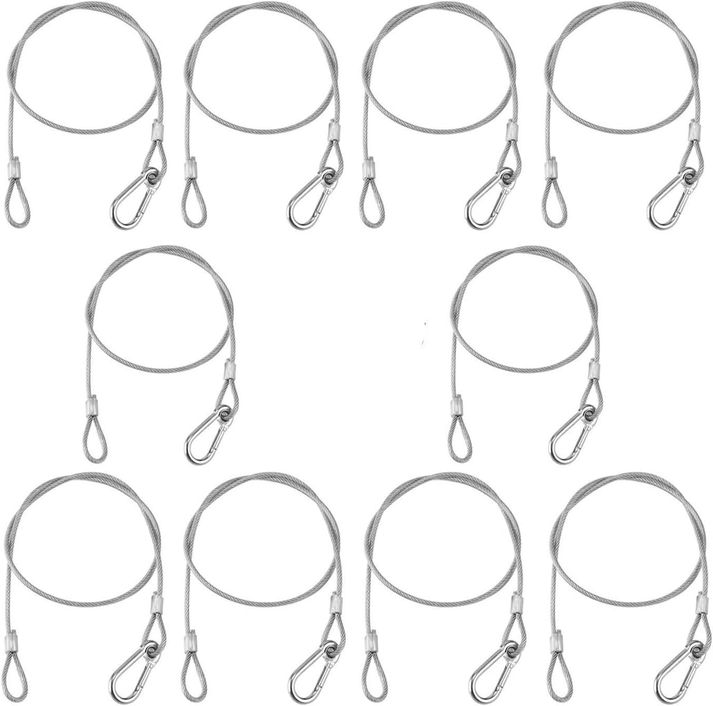 Stage Lights Safety Cables 33'' Stainless Steel Security Rope, Pack of 10 N993