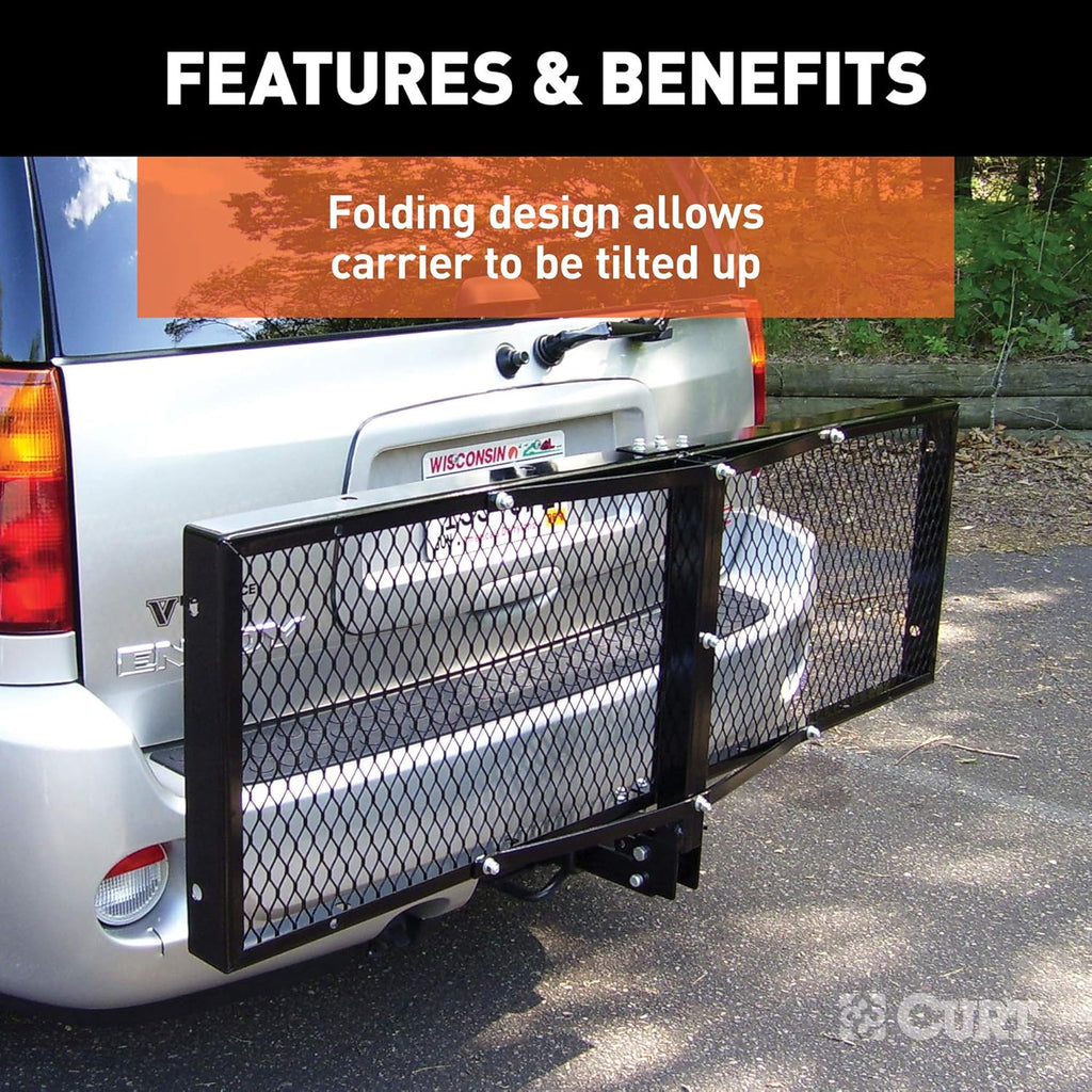 Black Steel Folding Hitch Cargo Carrier E145635
