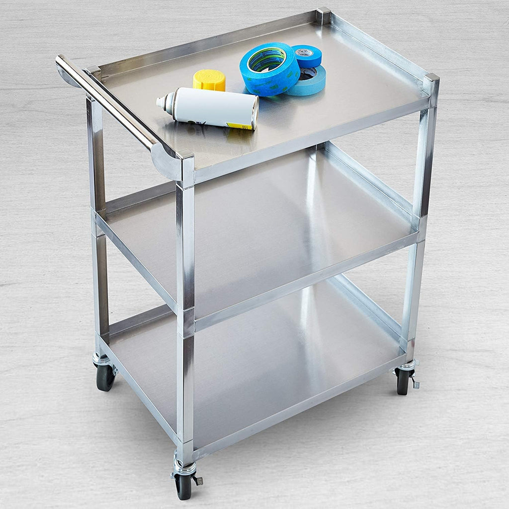 Stainless Steel Utility Cart with 5-Inch Swivel Casters Q3191