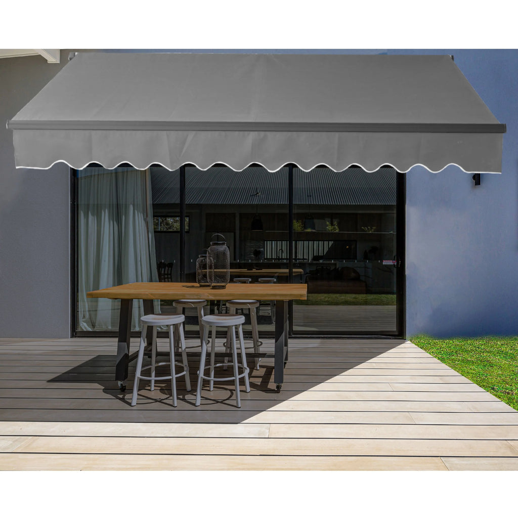Gray Retractable Patio Awning T941