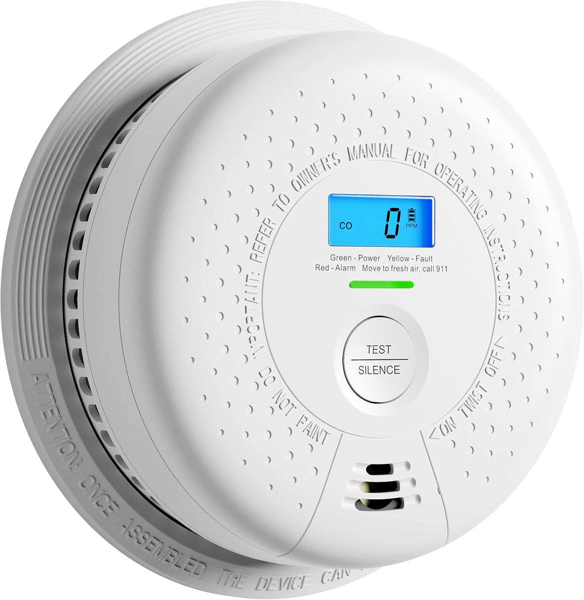 10-Year Battery Smoke and Carbon Monoxide Detector Alarm with LCD Display, Dual Sensor T511387