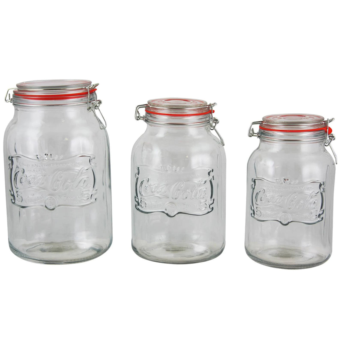 3 Piece Embossed Glass Preserving Storage Jar C567