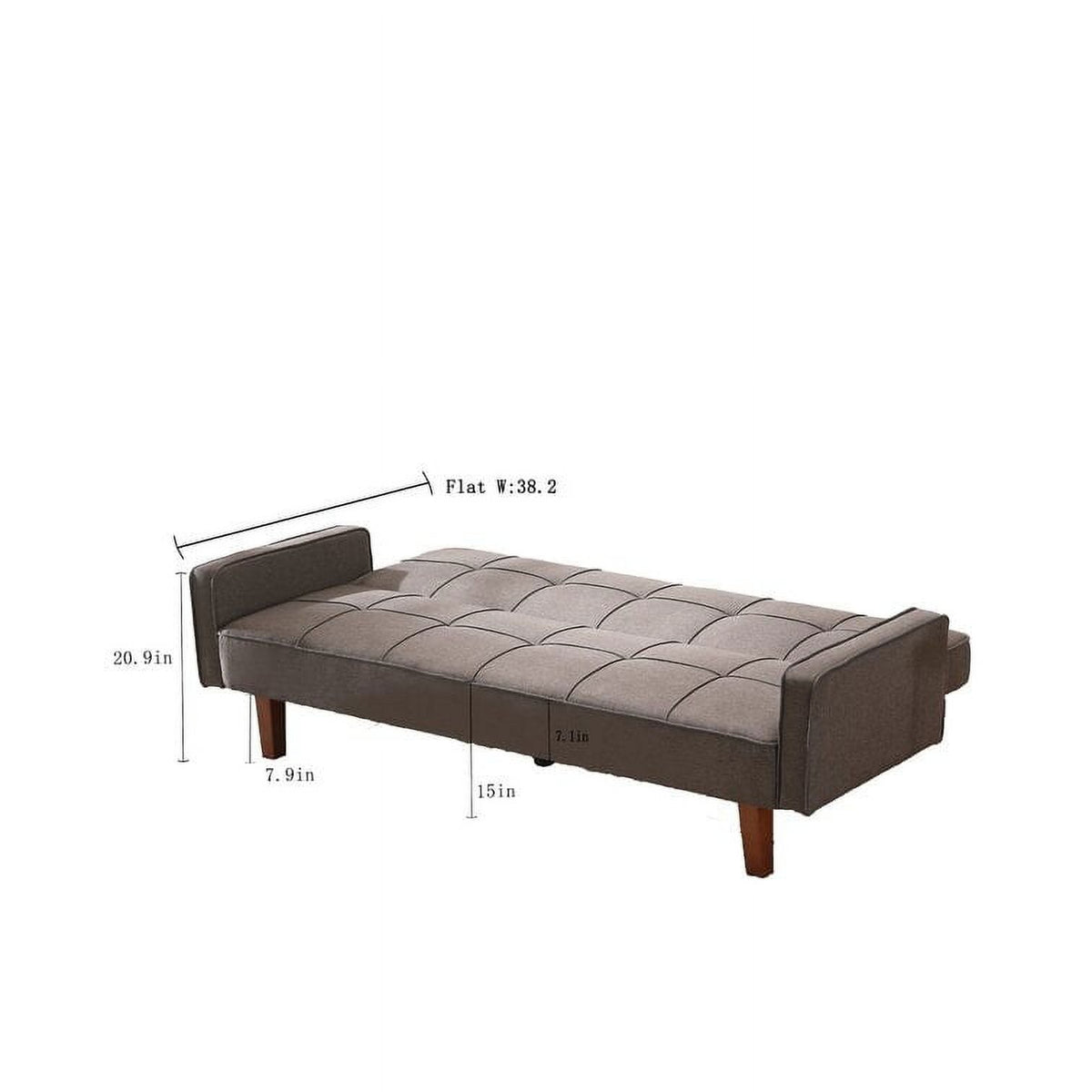 Grey Linen Square Arm Sofa Bed Z464