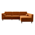 Orange Velvet Corner Sectional Couch L902