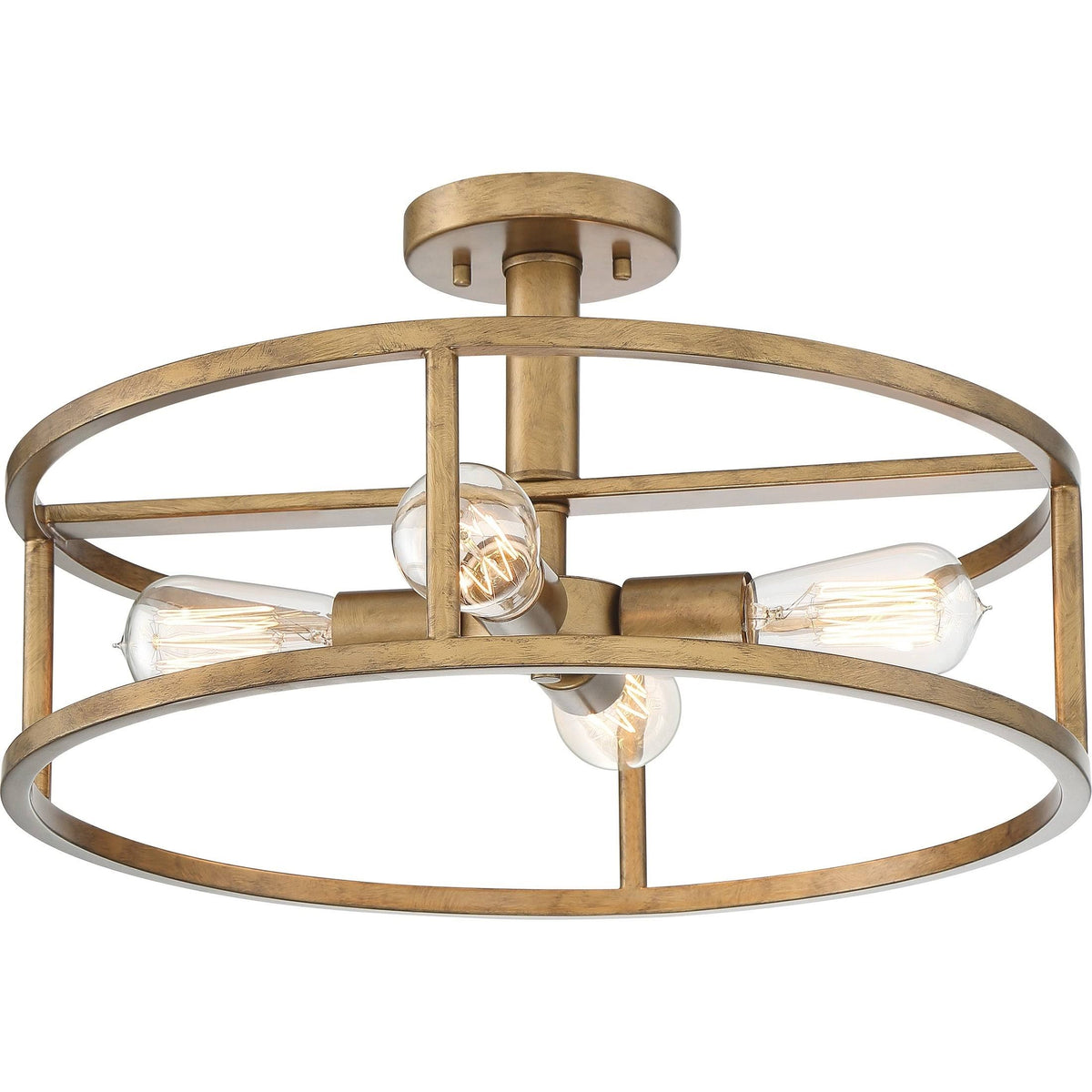 Brass 4-Light Semi-Flush Mount Q6948