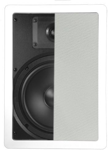 In Wall 8" Speakers Pair with Silk Dome Tweeter and Trimless Magnetic Grill S847648