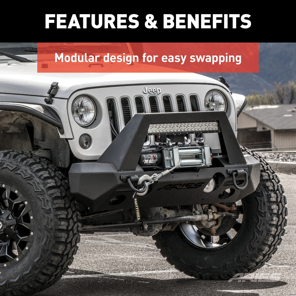 Black Steel Front Bumper Corners Only O2494