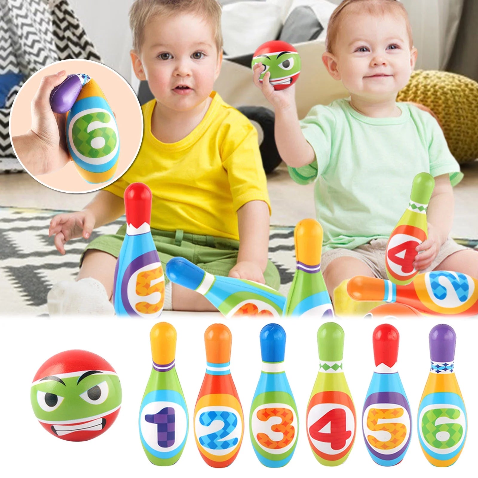 Mini Bowling Game Indoor Outdoor Sports Toy L631