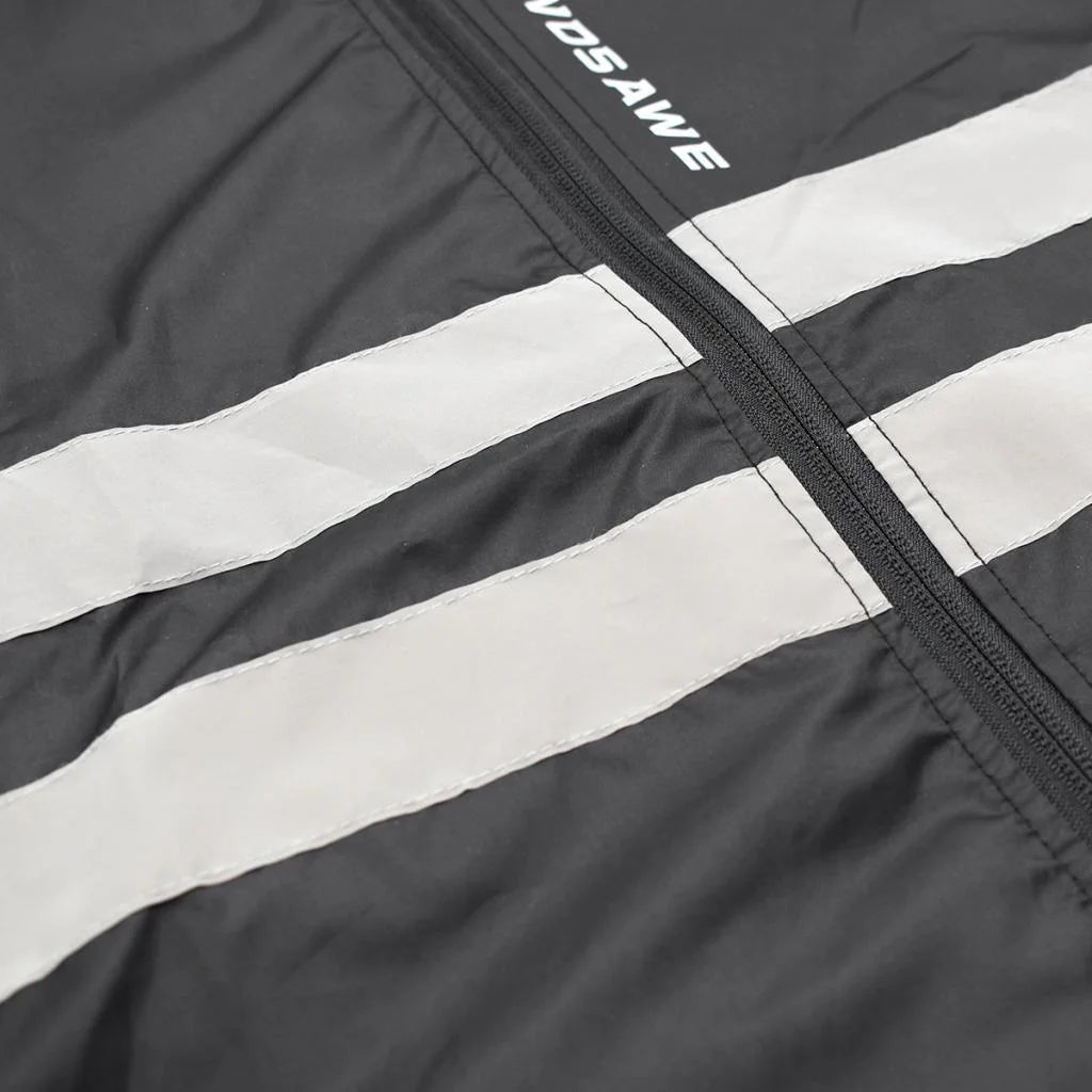 Black XXL Windproof Long-Sleeve Riding Jacket X2970