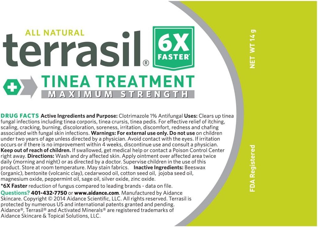 Tinea Treatment MAX Strength All-Natural Activated Minerals 14gm Tube O48222